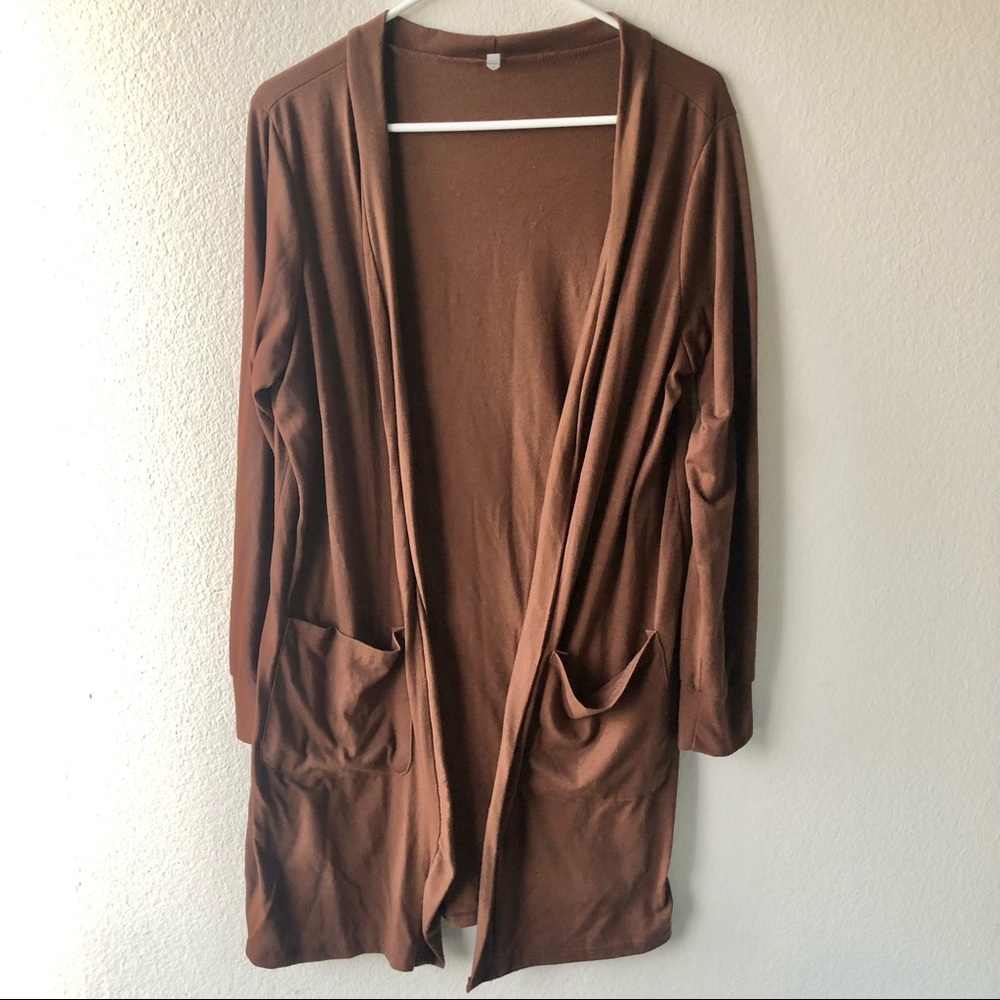 Long Brown Duster Cardigan